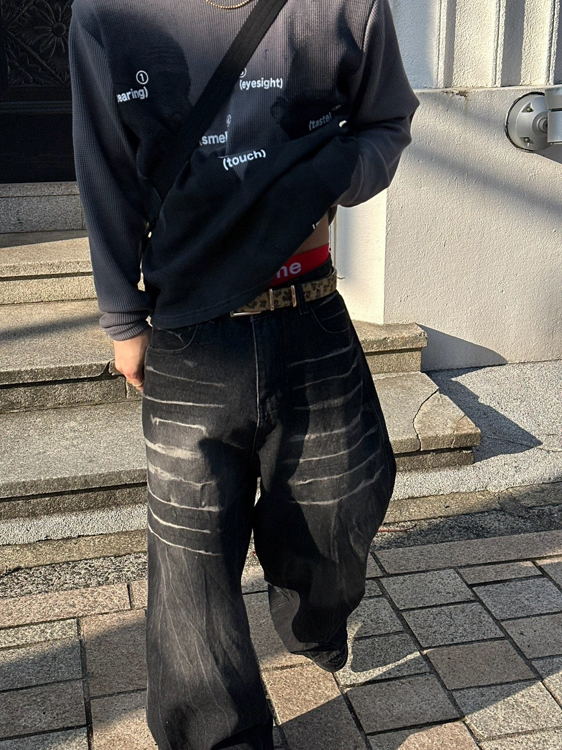 ウォッシュダメージデニムパンツ SK0033