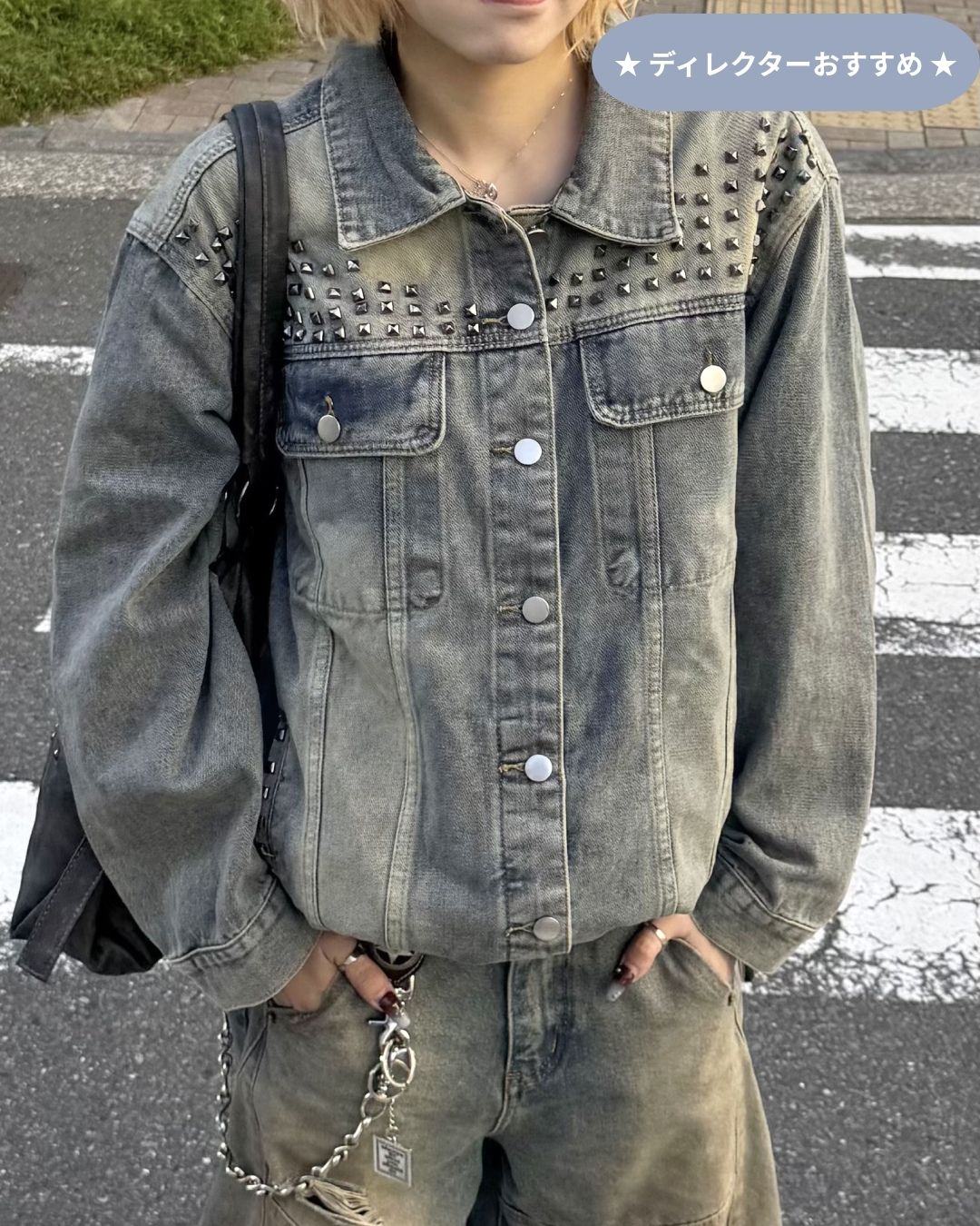 スタッズデニムジャケット KM7003