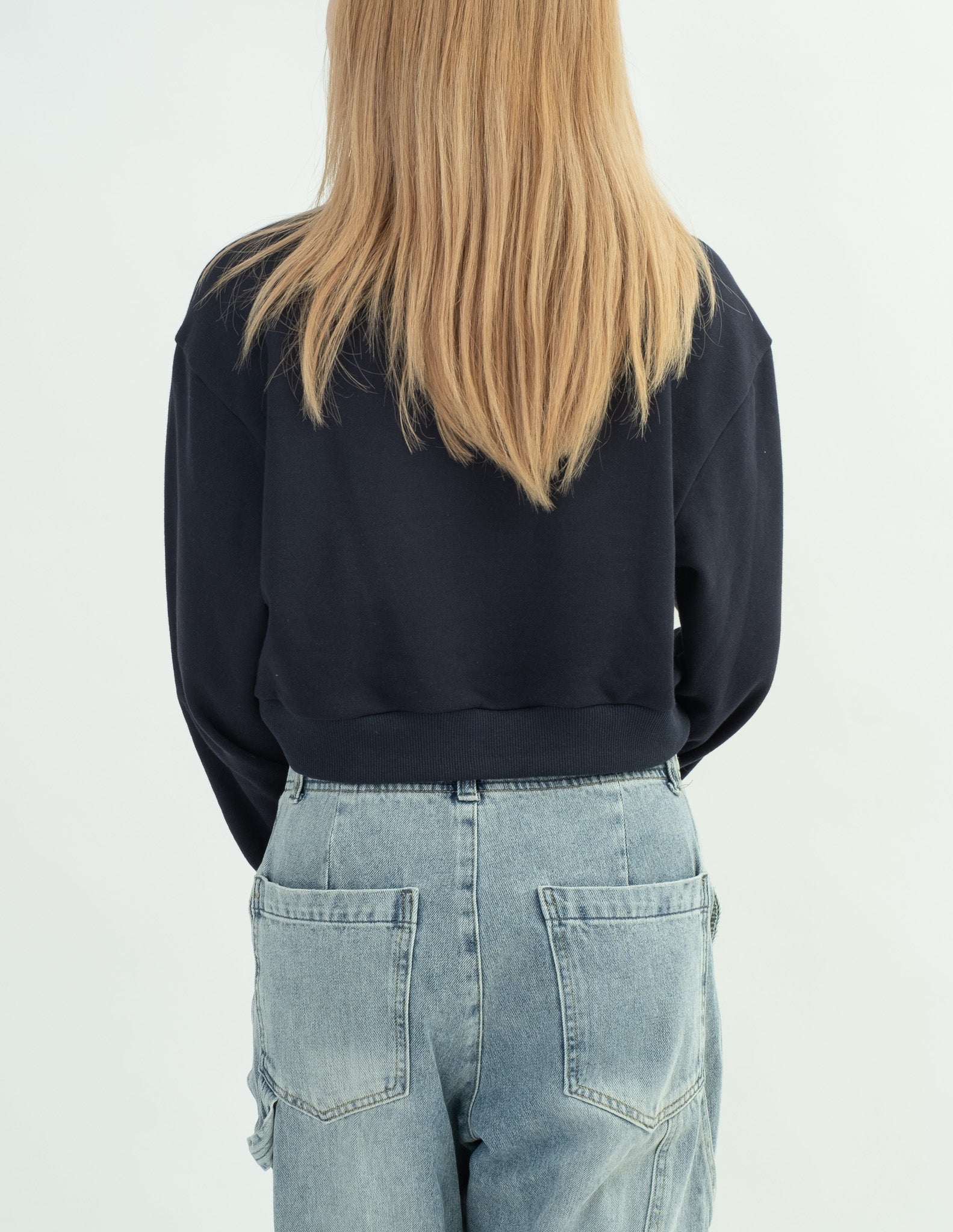 【即納】Half zip crop sweatshirt NE0001