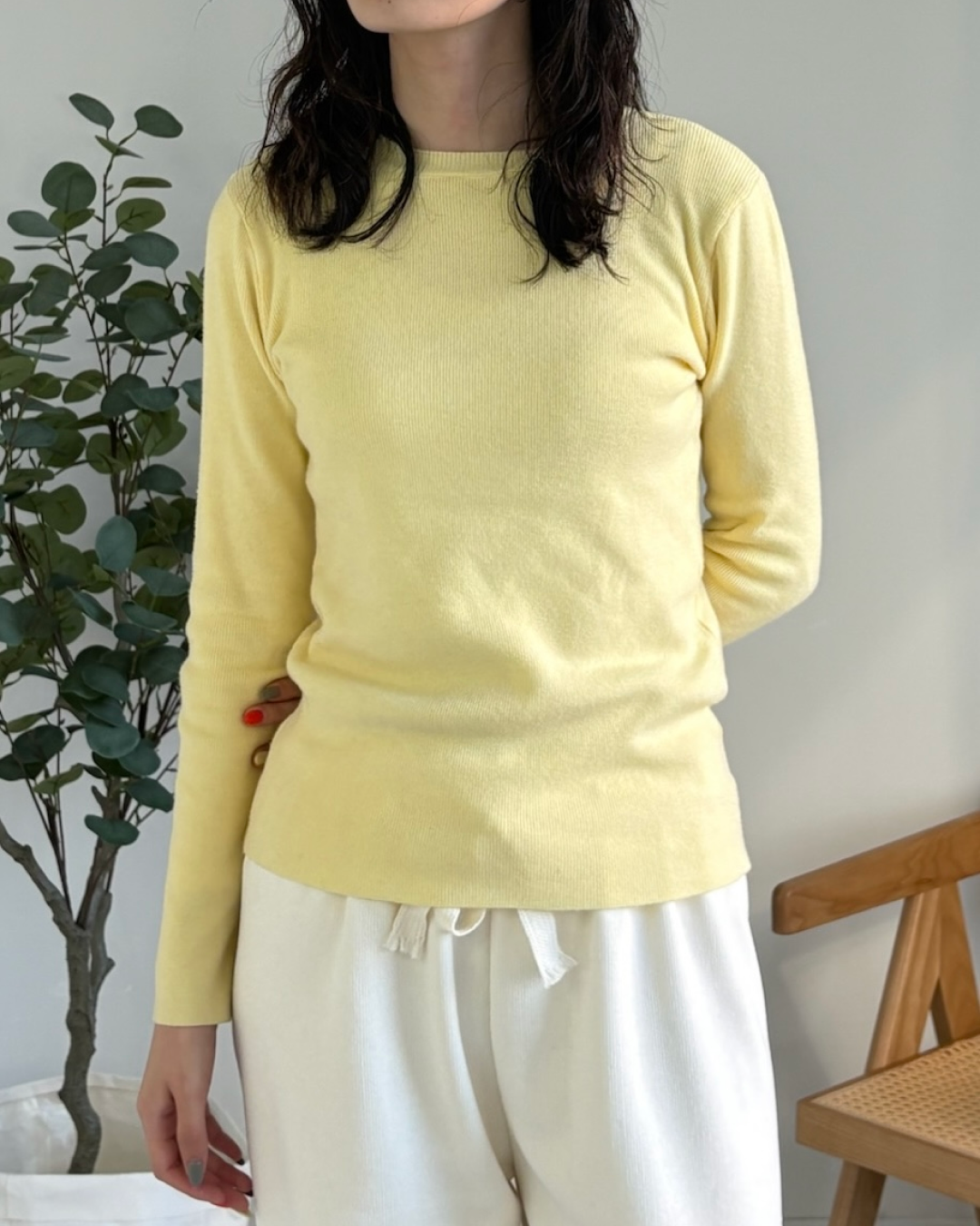 ソフトシアークルーネックニットトップス
AA0016