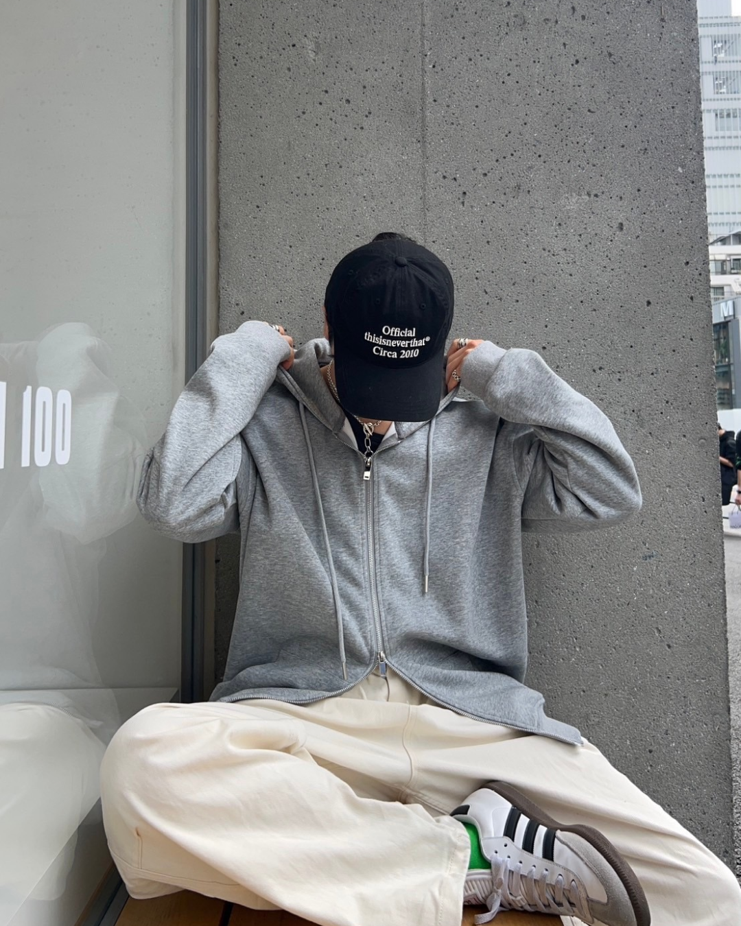 Double zip oversized hoodie AS0006