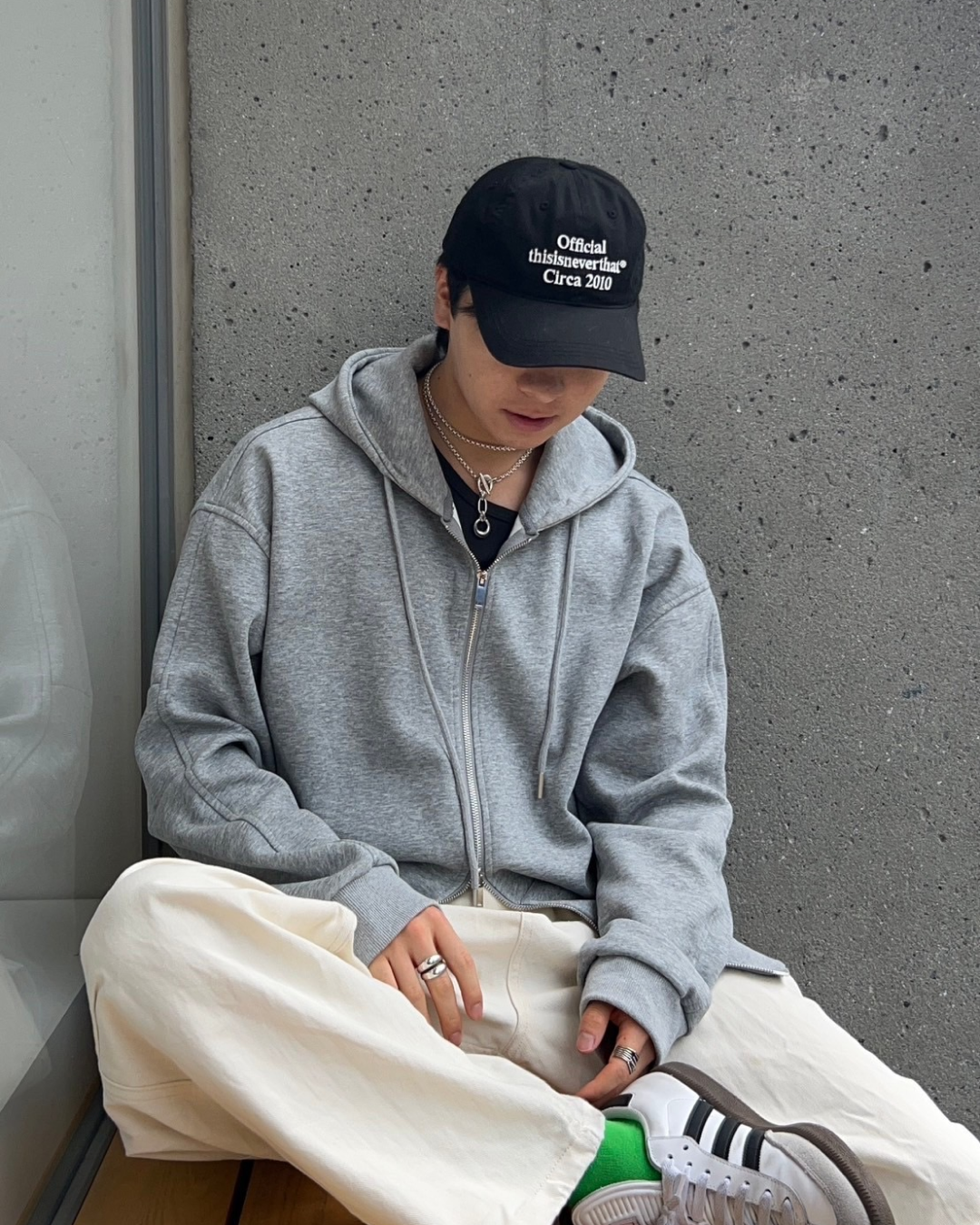 Double zip oversized hoodie AS0006
