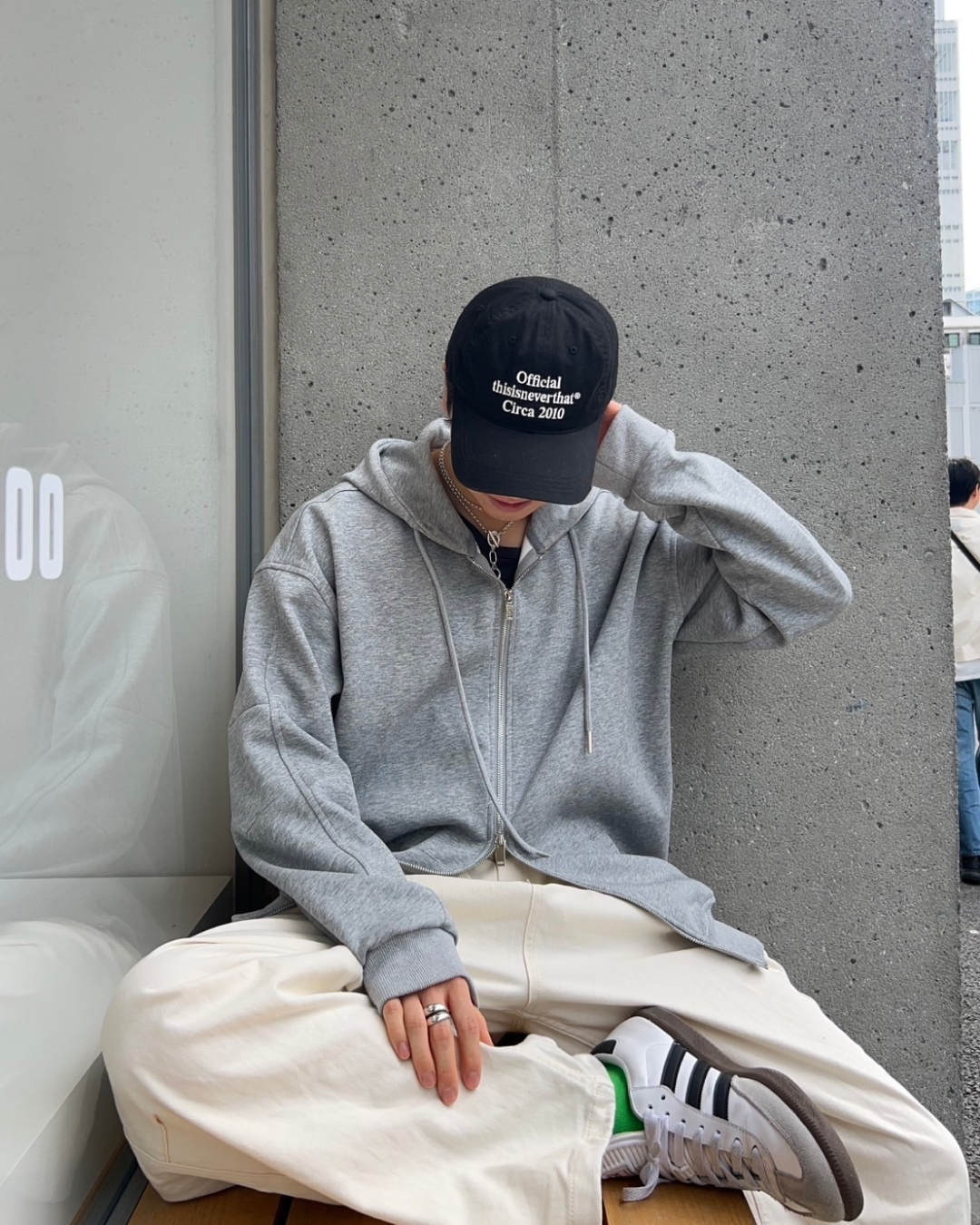 Double zip oversized hoodie AS0006
