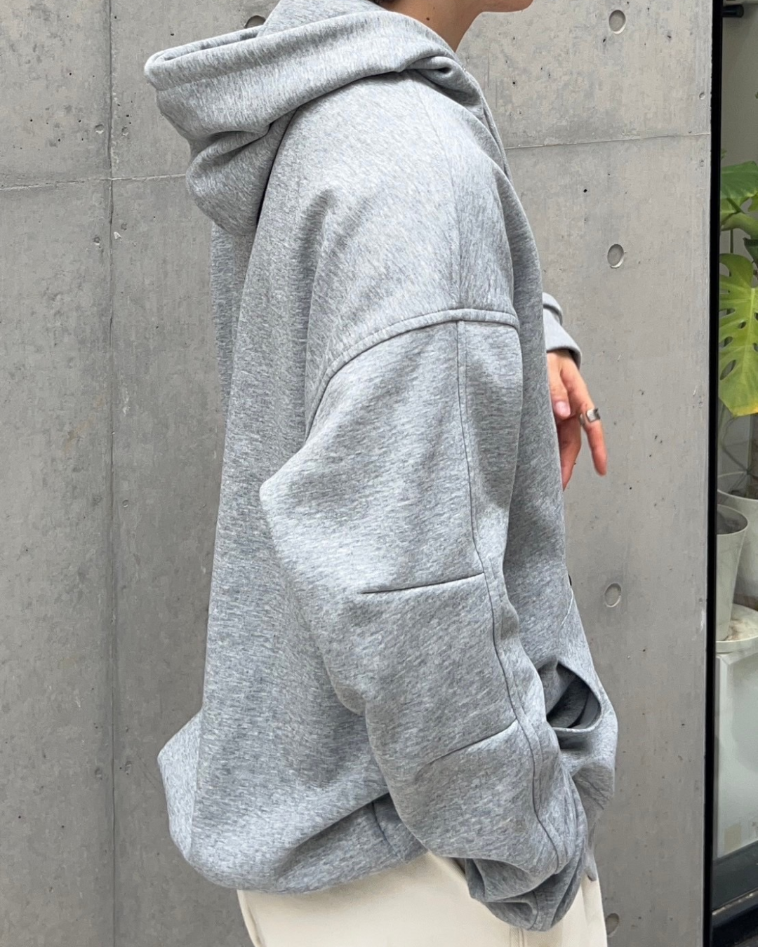 Double zip oversized hoodie AS0006