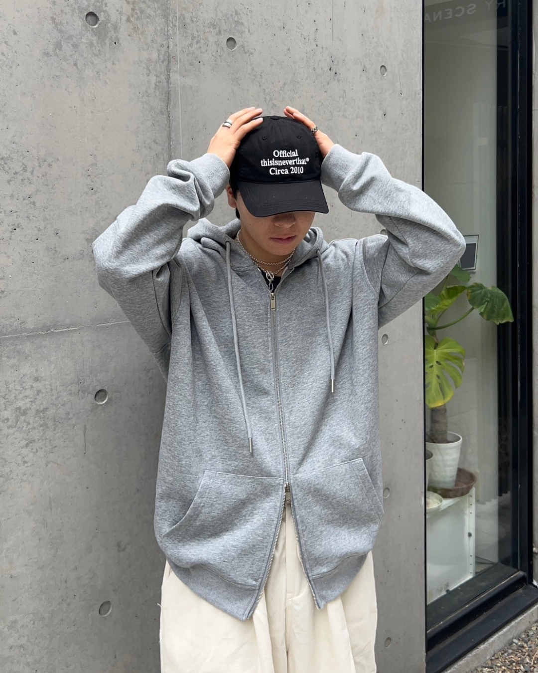 Double zip oversized hoodie AS0006