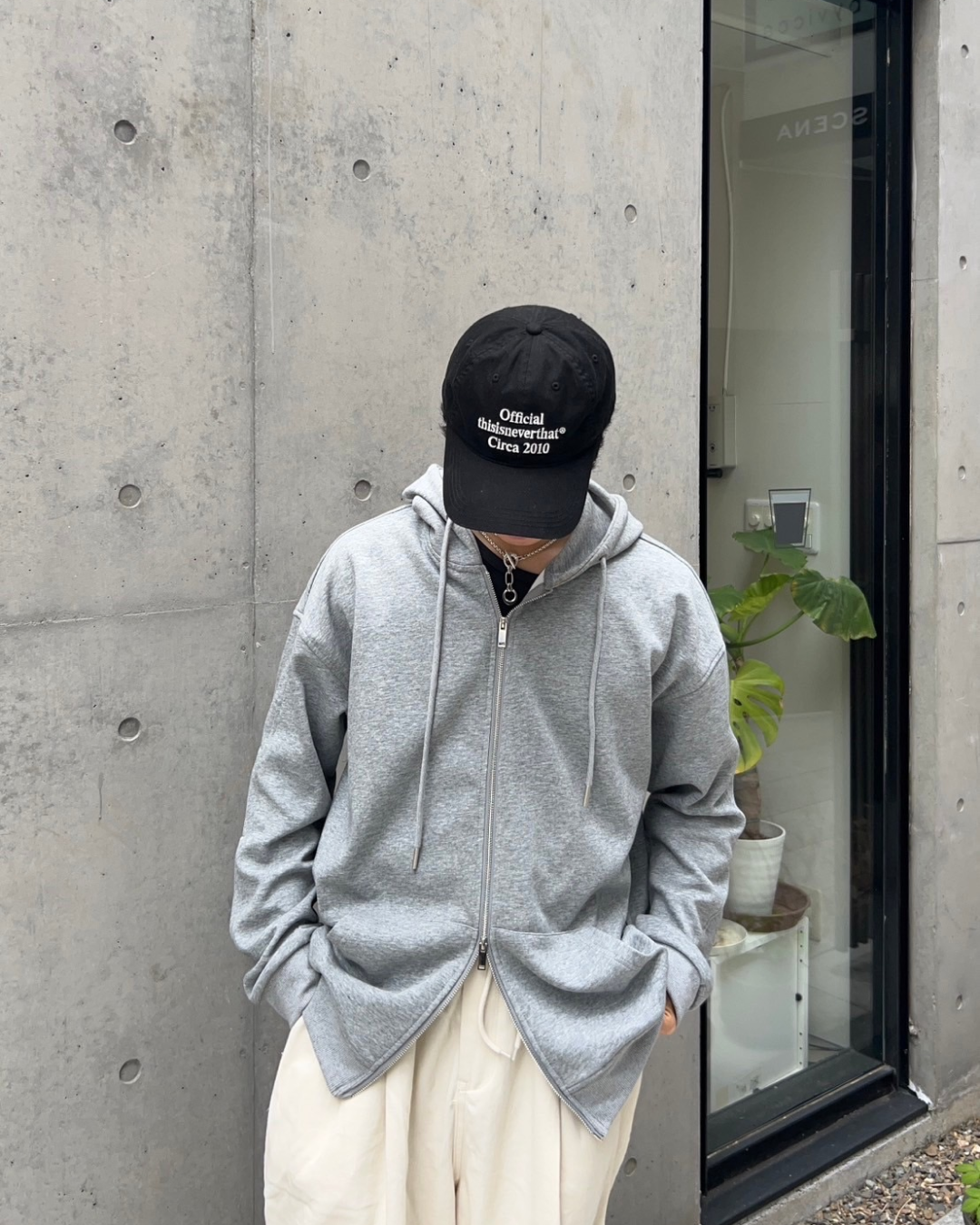 Double zip oversized hoodie AS0006