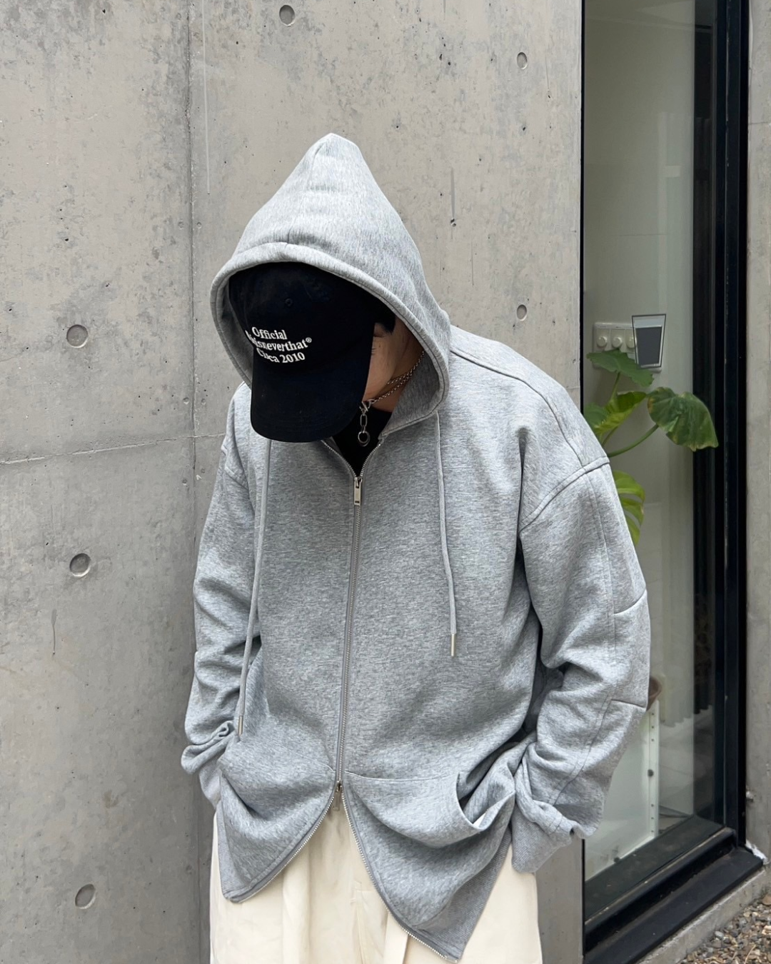 Double zip oversized hoodie AS0006