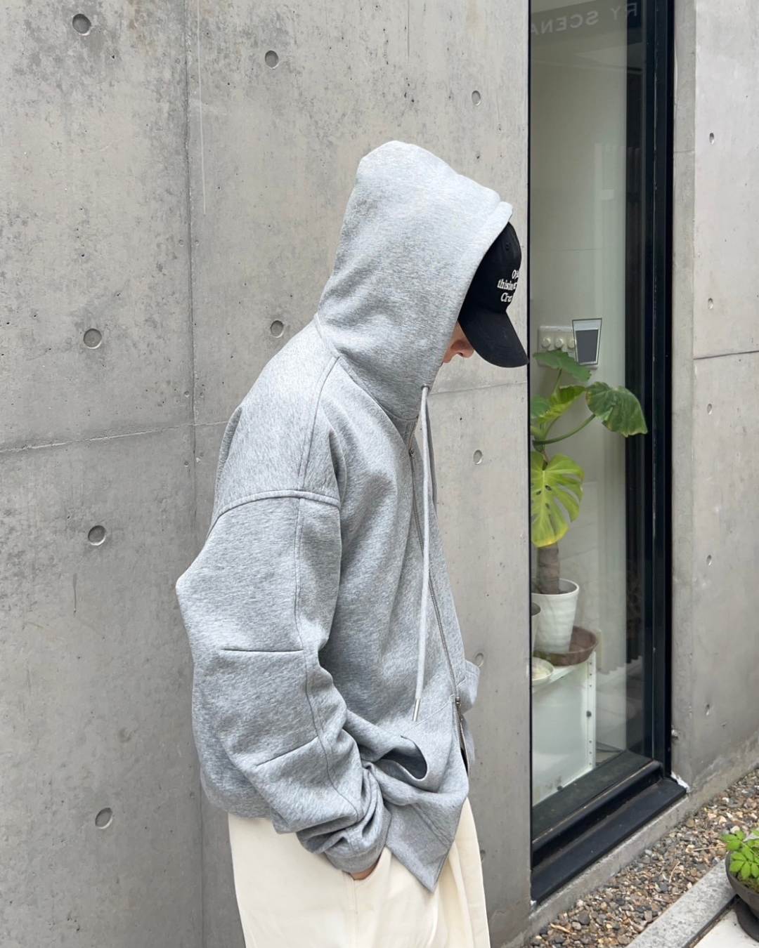 Double zip oversized hoodie AS0006