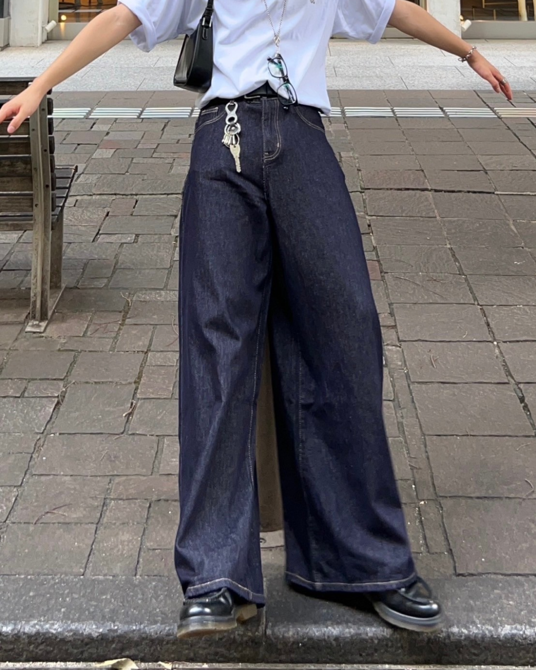 インディゴワイドデニムパンツ AS0040