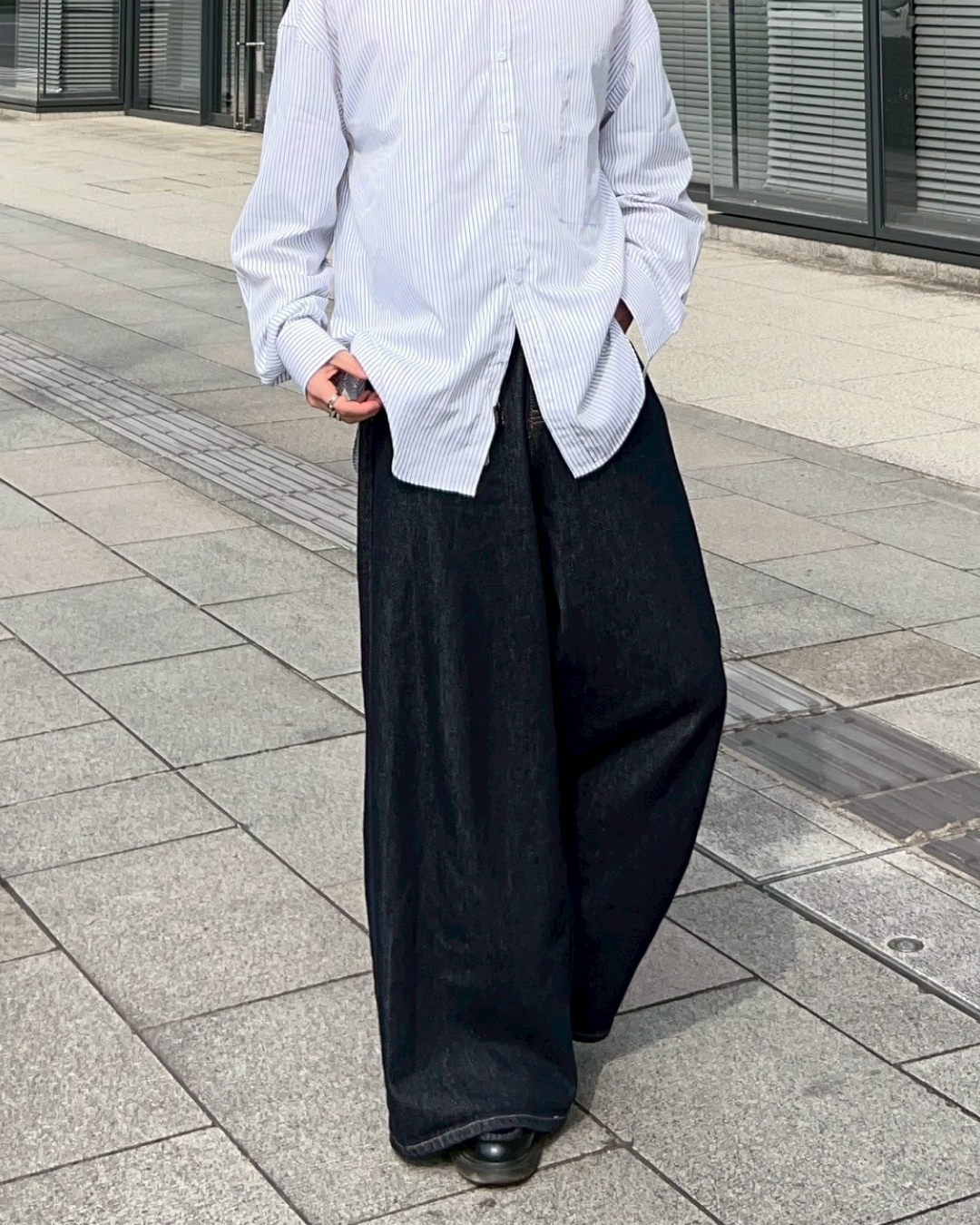 インディゴワイドデニムパンツ AS0040