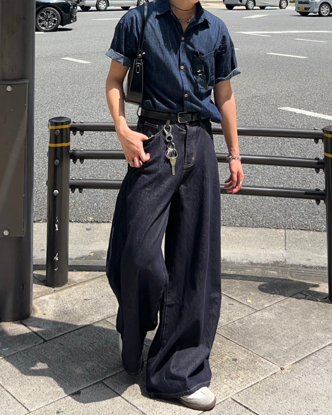 インディゴワイドデニムパンツ AS0040