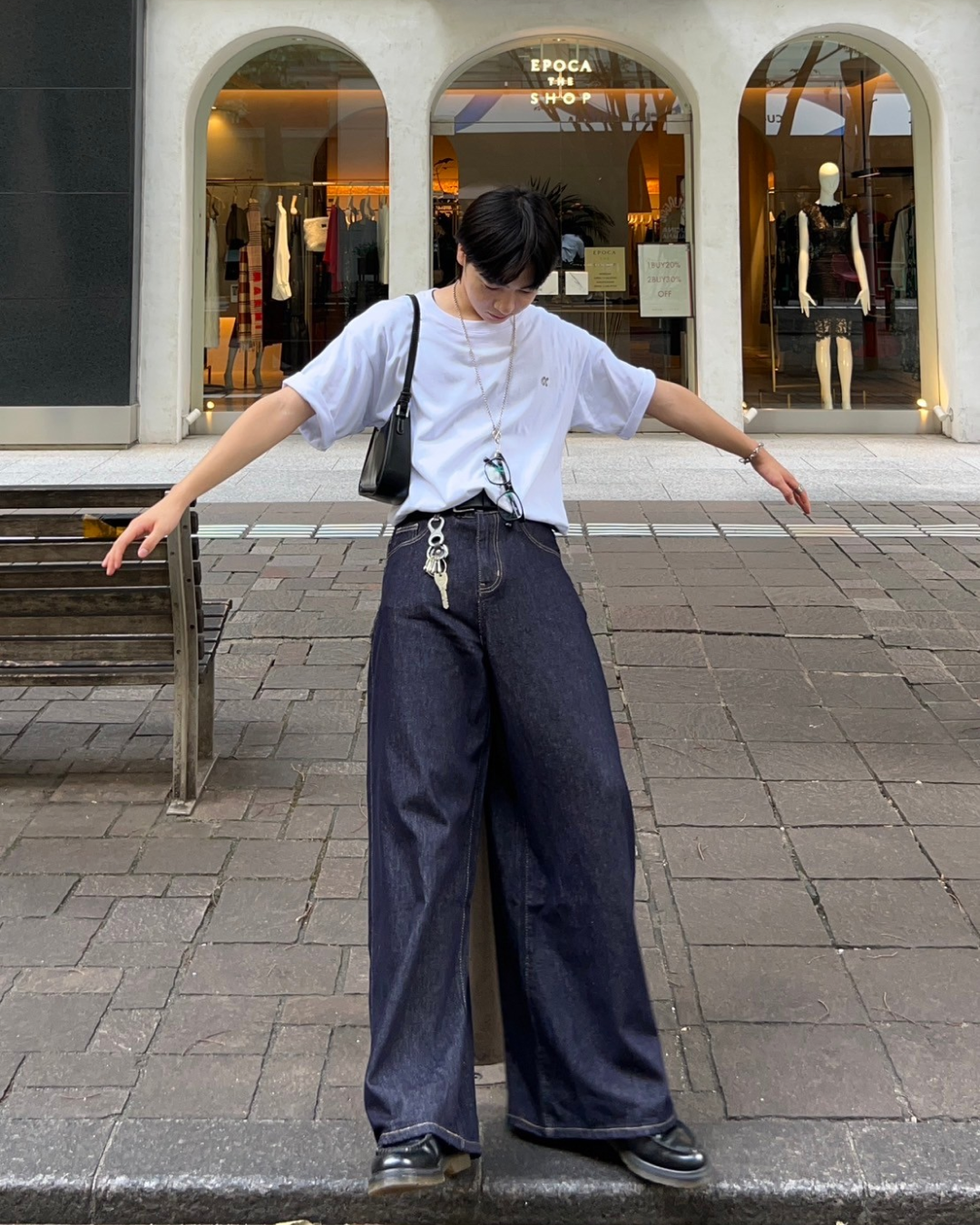 インディゴワイドデニムパンツ AS0040