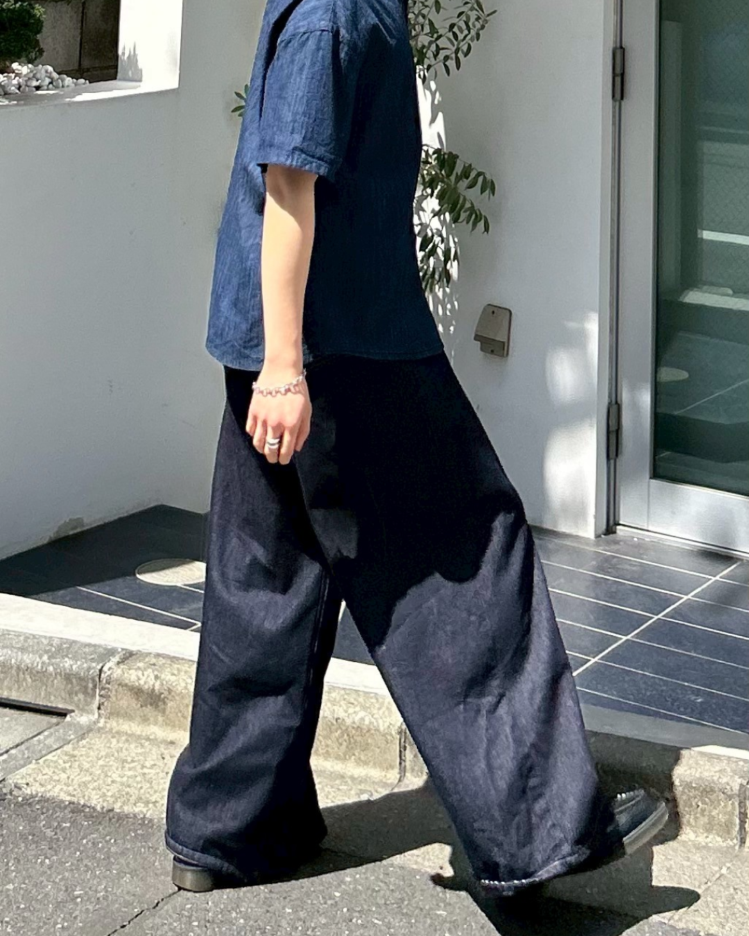 インディゴワイドデニムパンツ AS0040