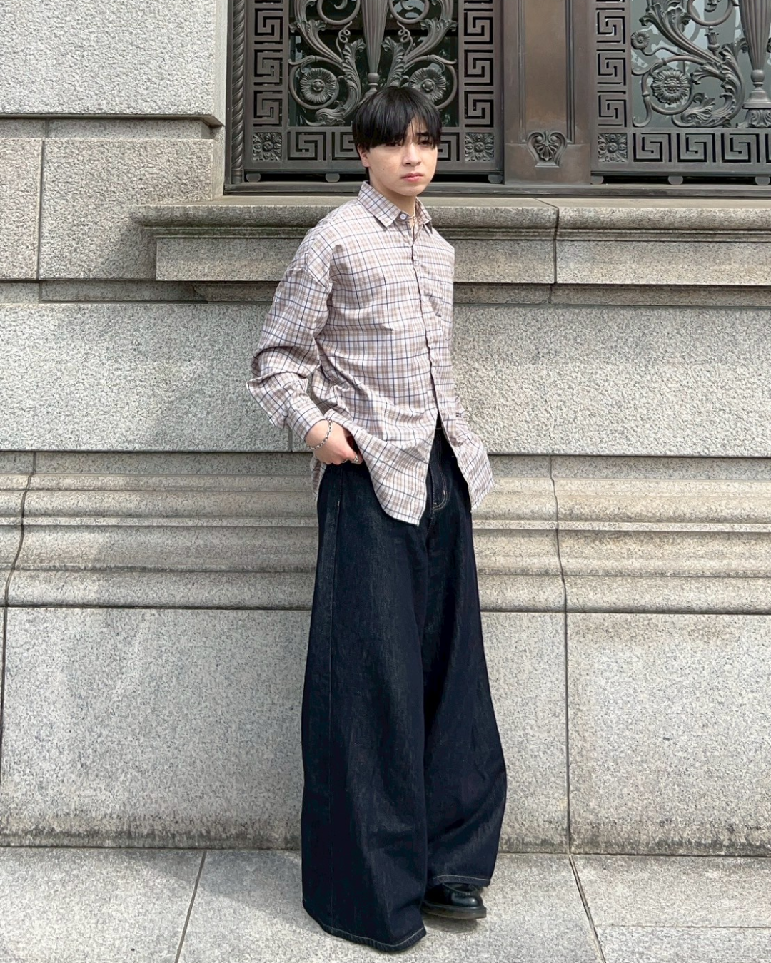 インディゴワイドデニムパンツ AS0040