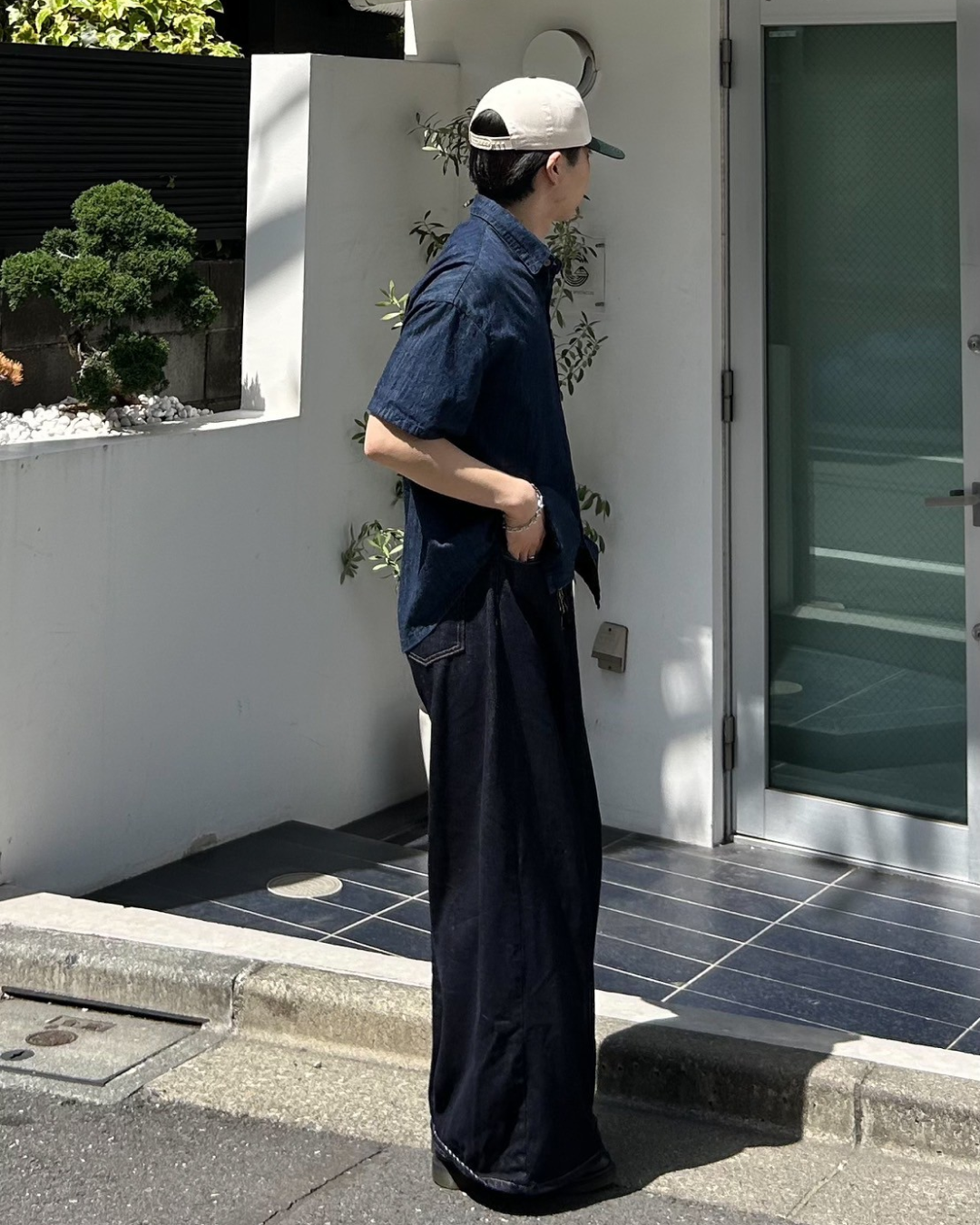 インディゴワイドデニムパンツ AS0040