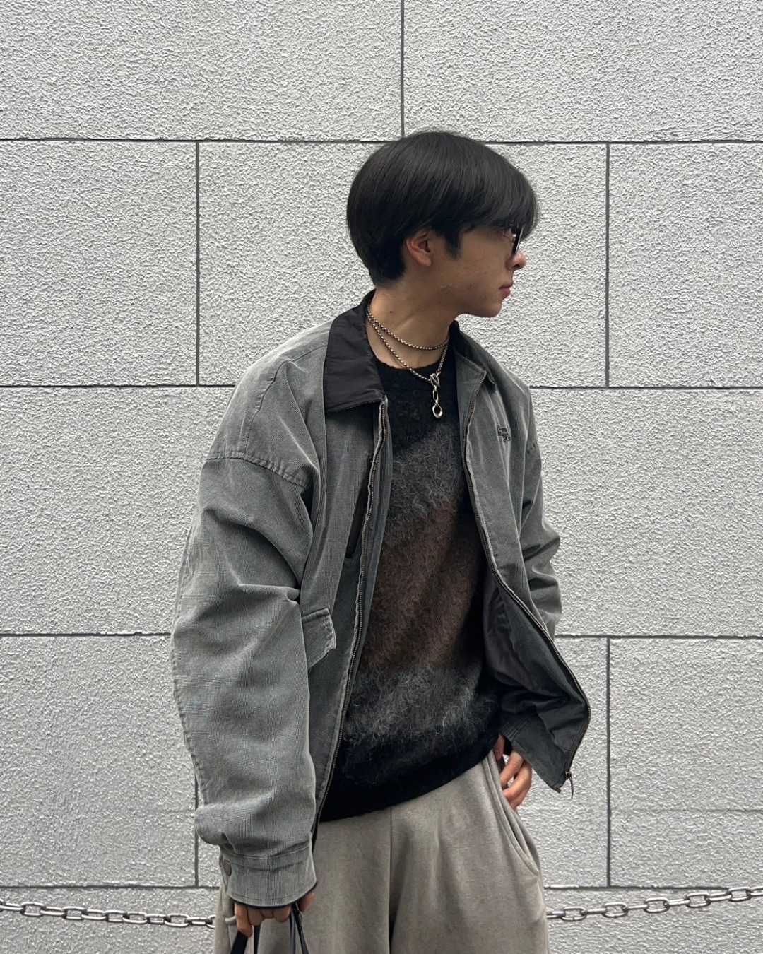 【即納】バイカラーショートブルゾン AS0066