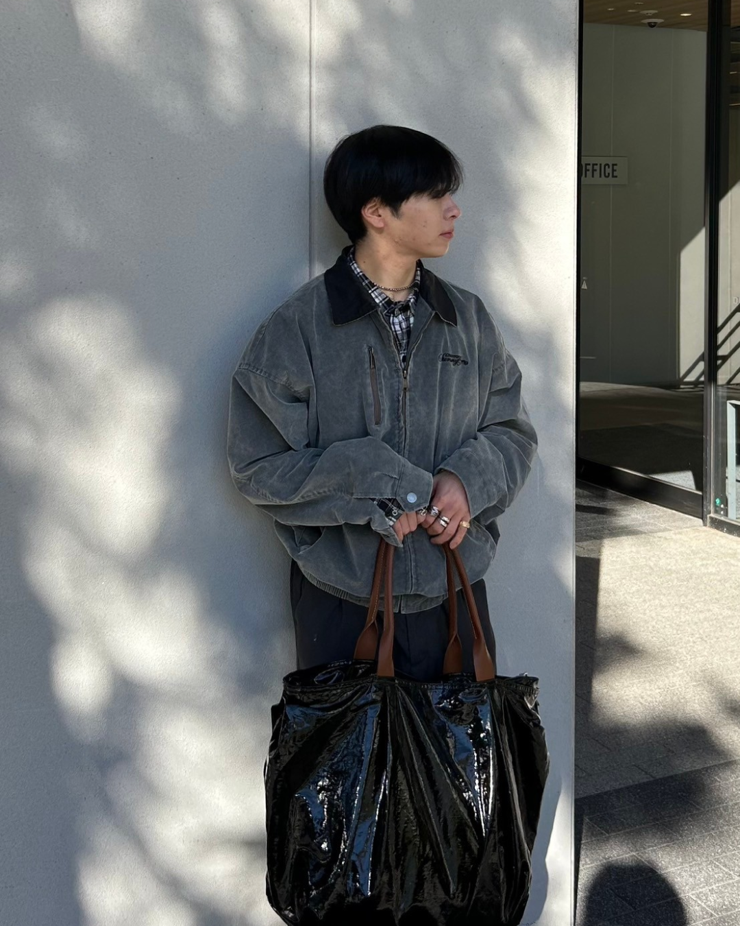 【即納】バイカラーショートブルゾン AS0066