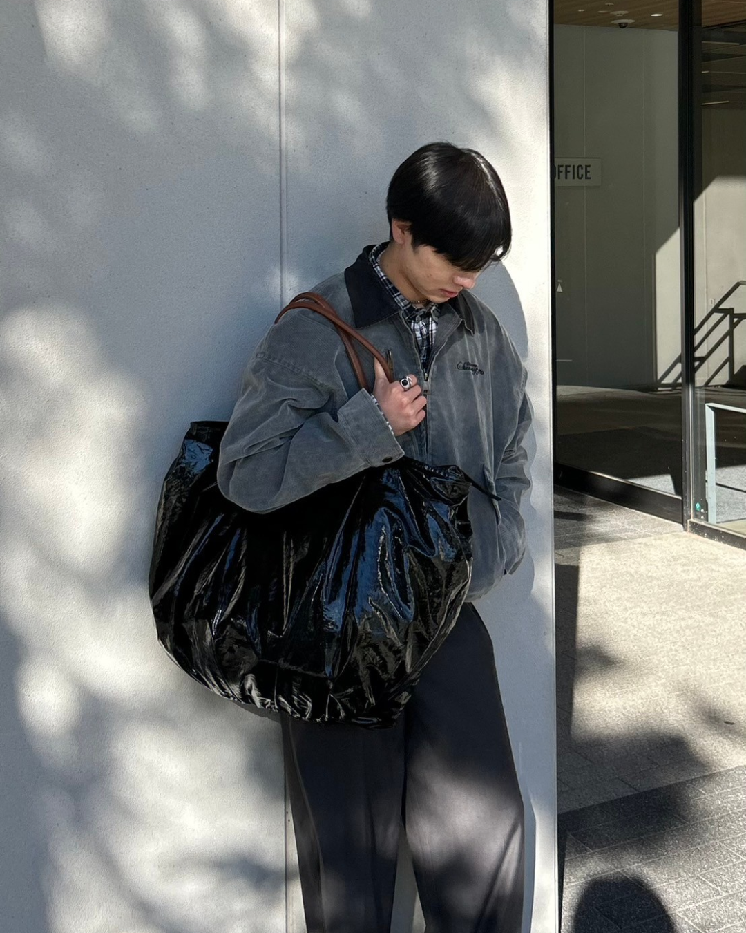 【即納】バイカラーショートブルゾン AS0066