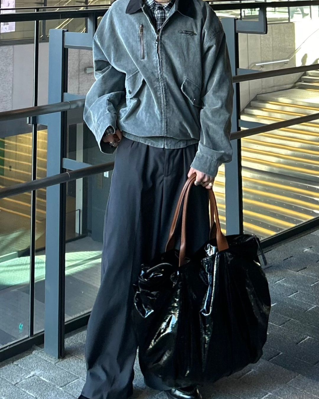 【即納】バイカラーショートブルゾン AS0066