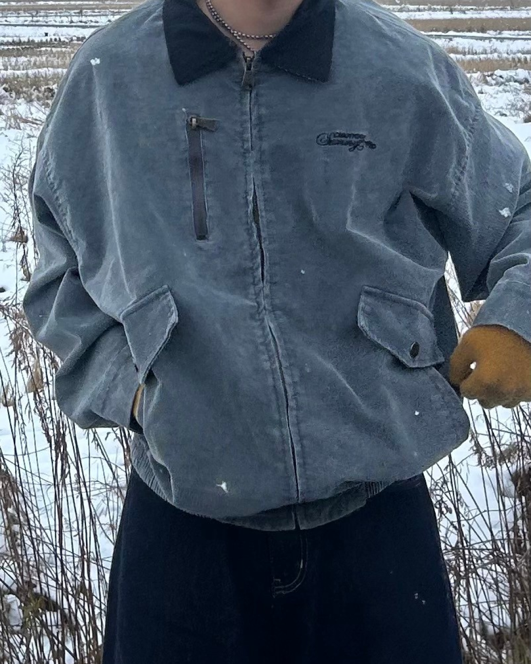 【即納】バイカラーショートブルゾン AS0066