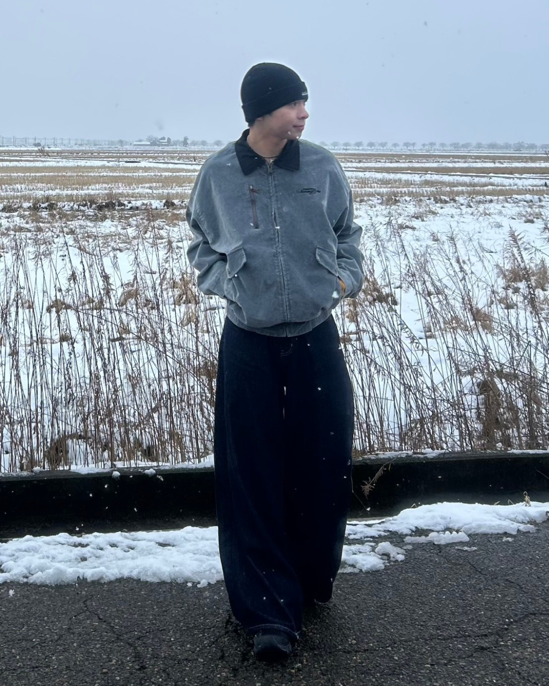 【即納】バイカラーショートブルゾン AS0066