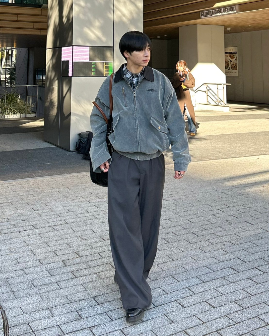 【即納】バイカラーショートブルゾン AS0066