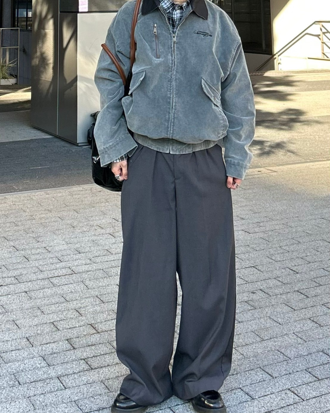 【即納】バイカラーショートブルゾン AS0066