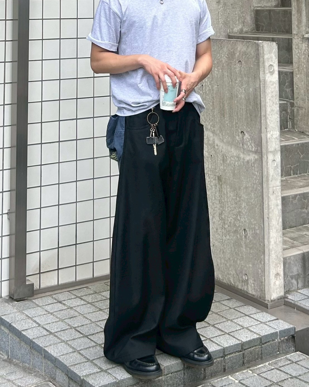 【即納】ワイドレッグカジュアルパンツ AS0070