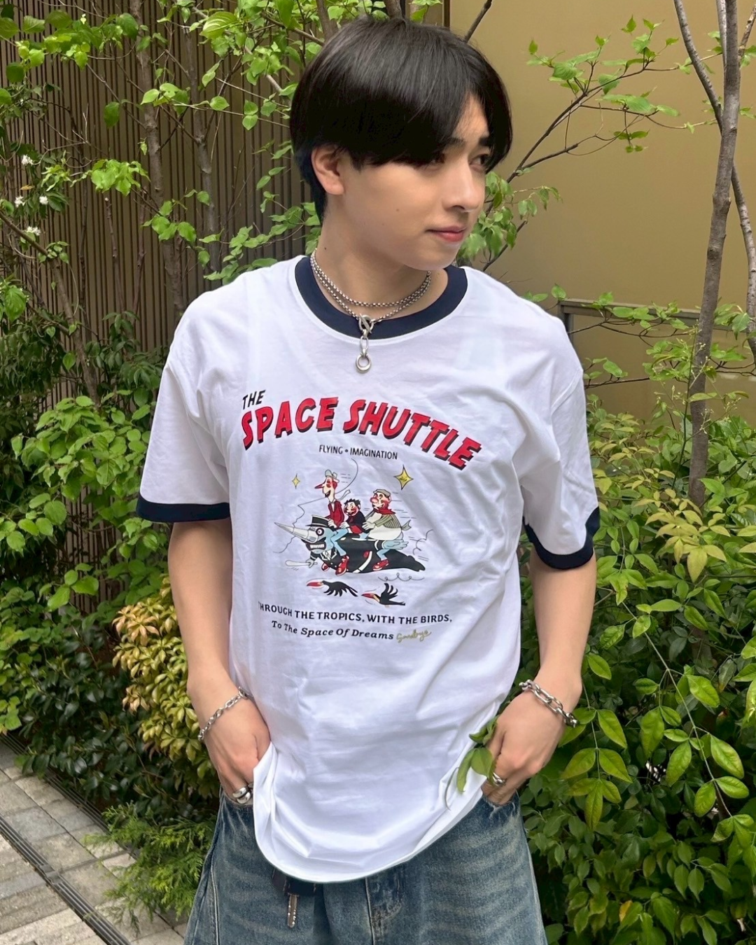 【即納】ロゴプリントリンガーTシャツ AS0102