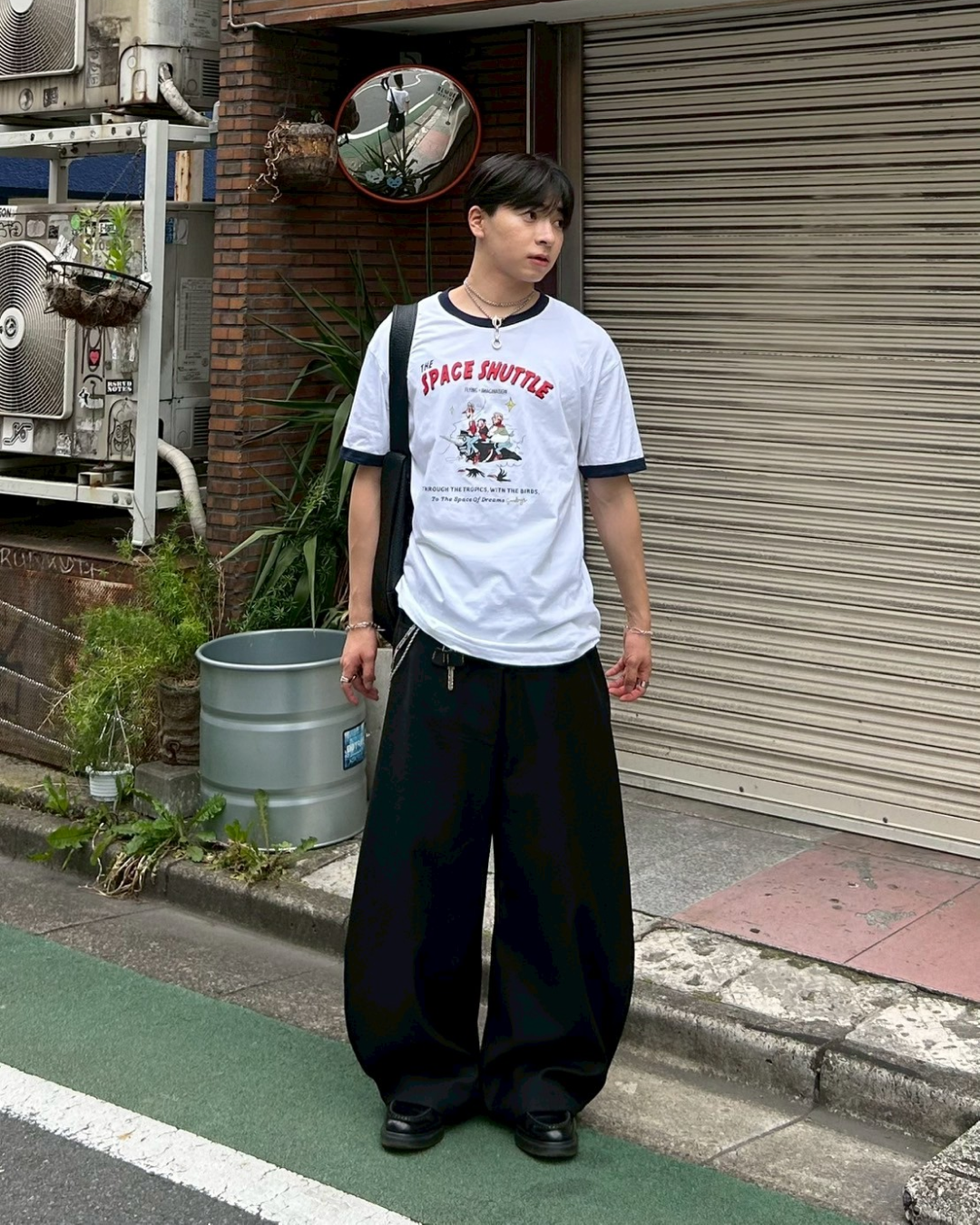 ロゴプリントリンガーTシャツ AS0102