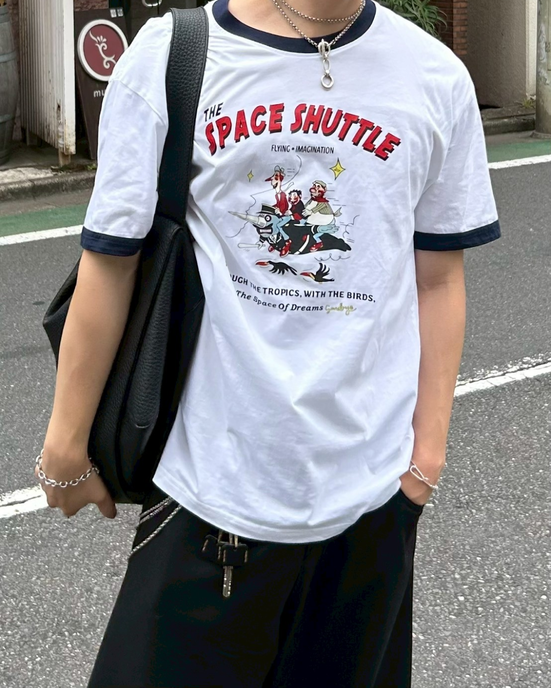 ロゴプリントリンガーTシャツ AS0102