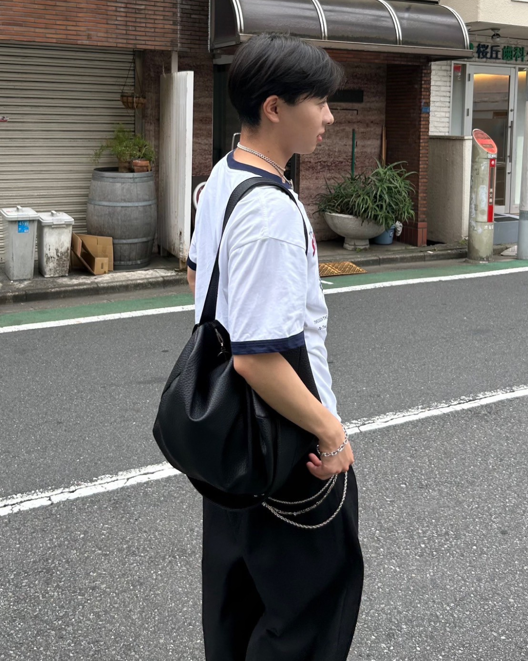 ロゴプリントリンガーTシャツ AS0102