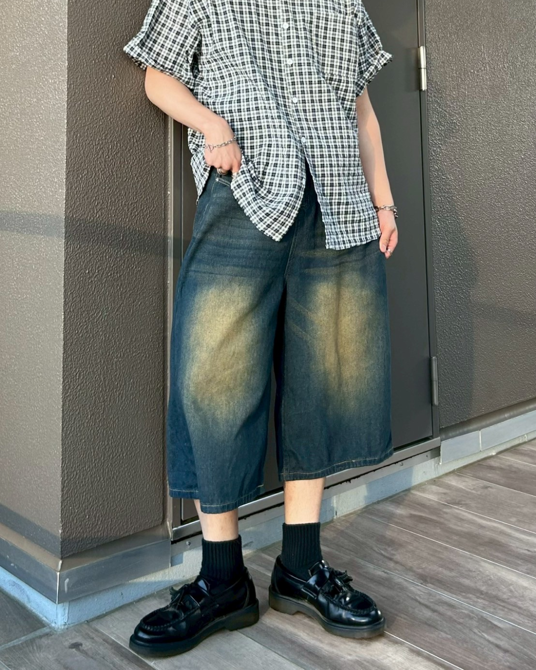 レトロダメージバギーショーツ AS0090