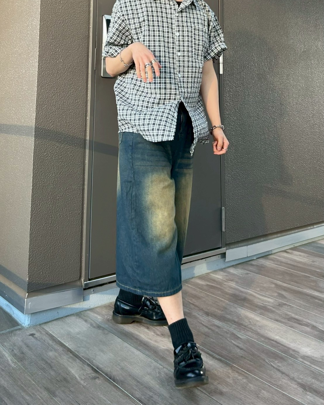 レトロダメージバギーショーツ AS0090