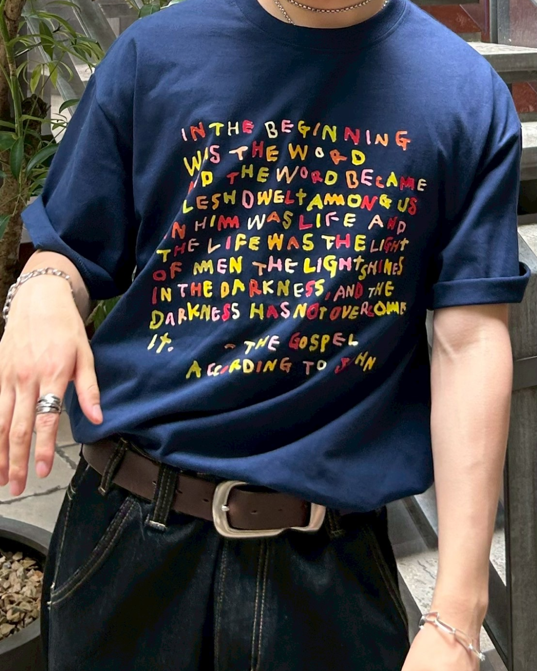 レタリングカラープリントTシャツ AS0185