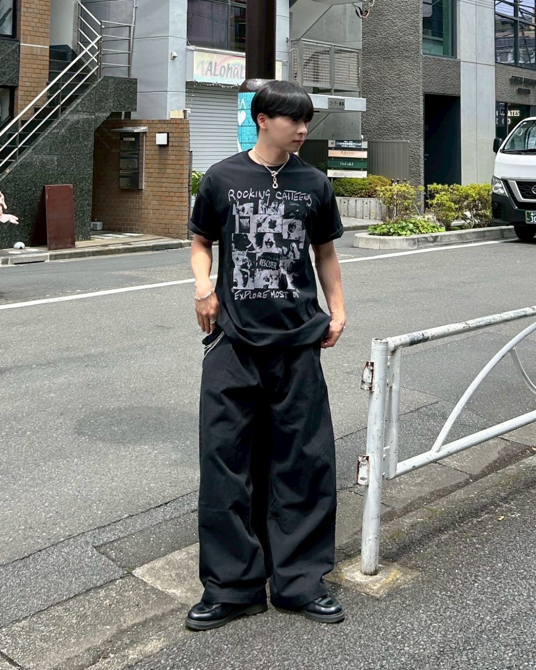 ロックバンドプリントTシャツ AS0196