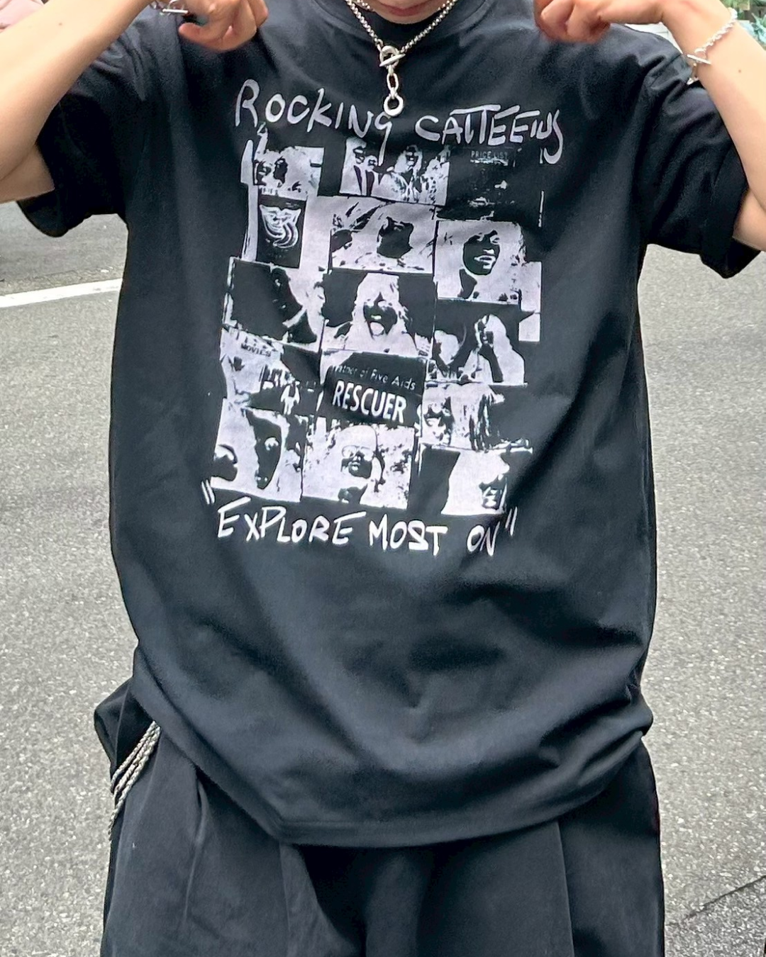 ロックバンドプリントTシャツ AS0196