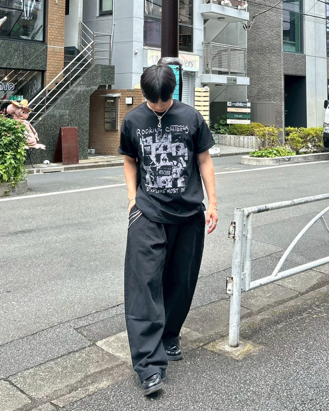 ロックバンドプリントTシャツ AS0196