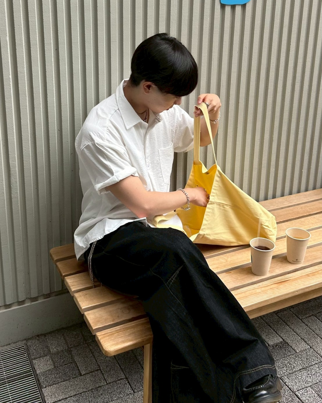 オーバーサイズホワイトレギュラーカラーシャツ AS0197