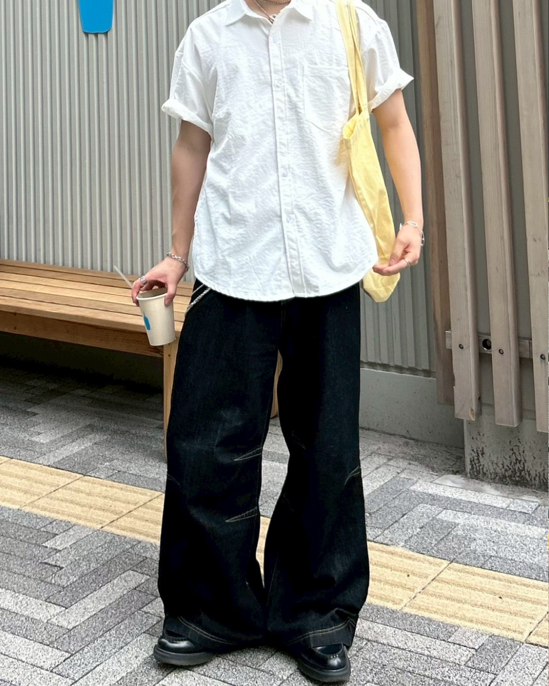 オーバーサイズホワイトレギュラーカラーシャツ AS0197
