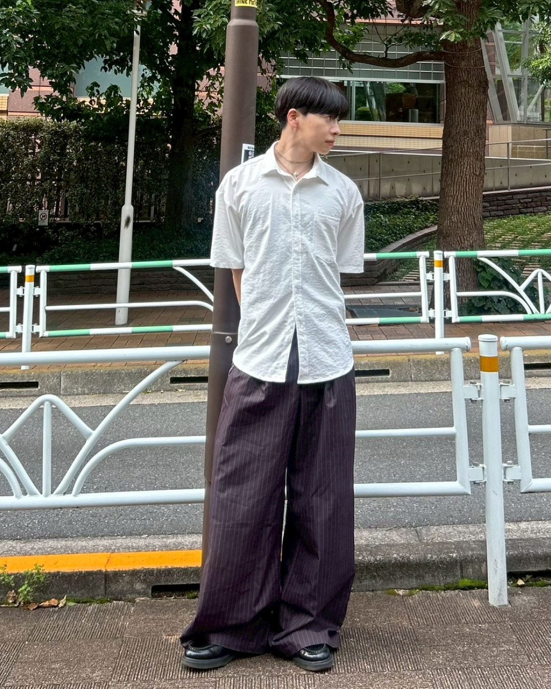 オーバーサイズホワイトレギュラーカラーシャツ AS0197