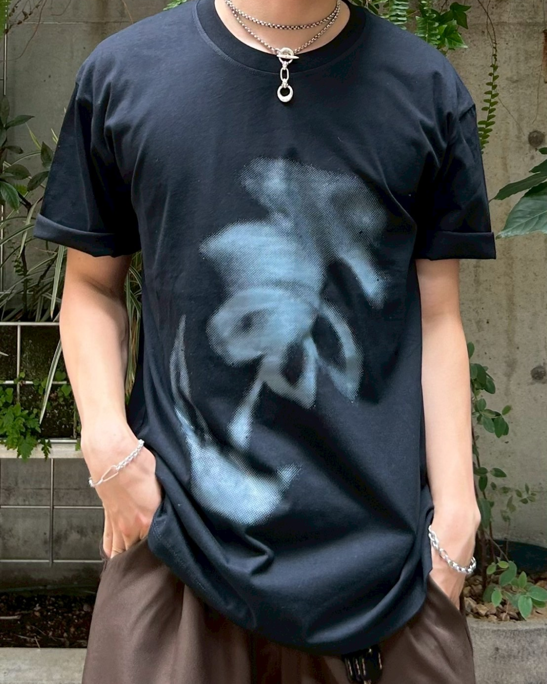 ムービングフラワープリントTシャツ AS0218