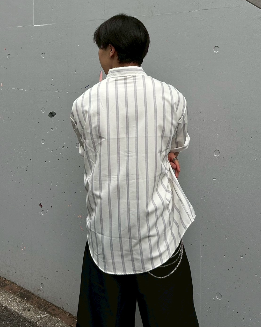 ショートプリントストライプシャツ AS0227