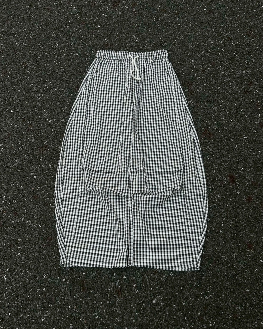 バレルレッグチェックナイロンパンツ AS0276