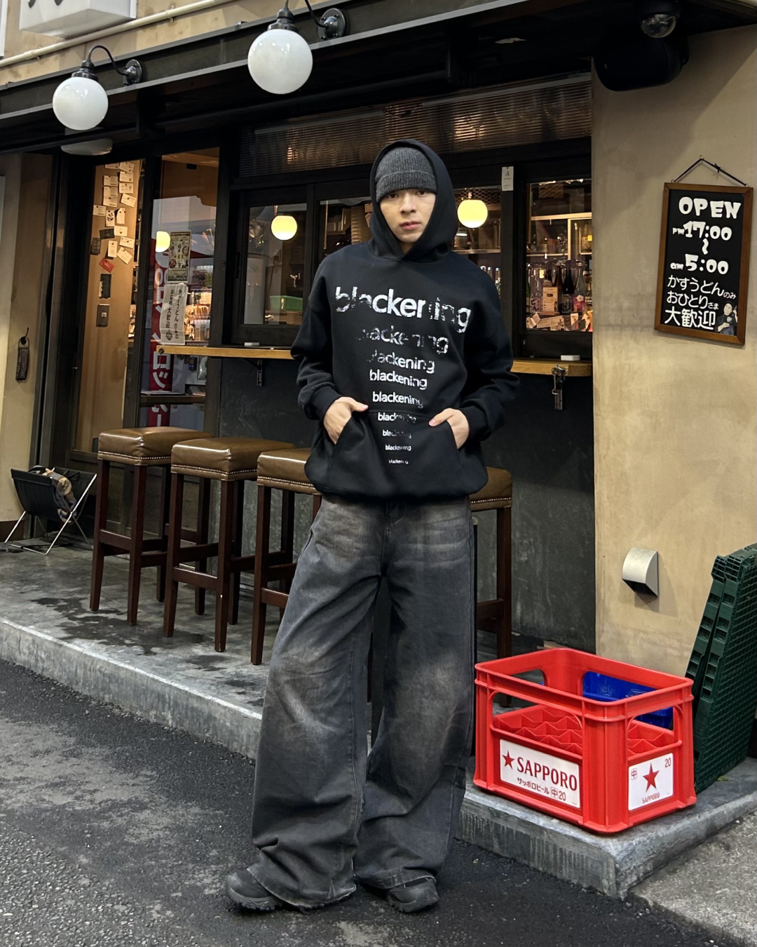 blackeningロゴパーカー AS0350