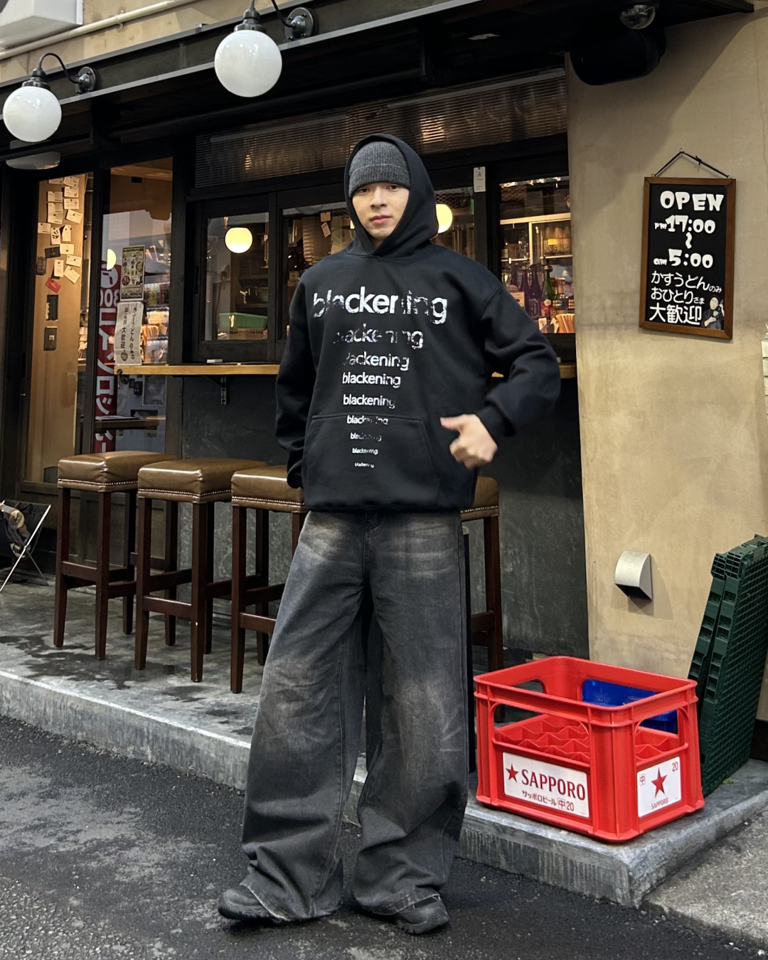 blackeningロゴパーカー AS0350