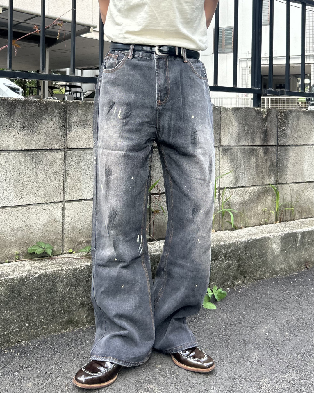 セミフレアペイントデニム AS0412