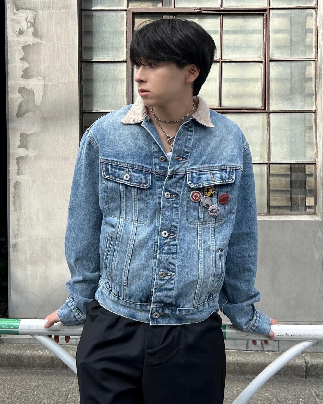 【即納】バッジデザイン デニムジャケット AS5006