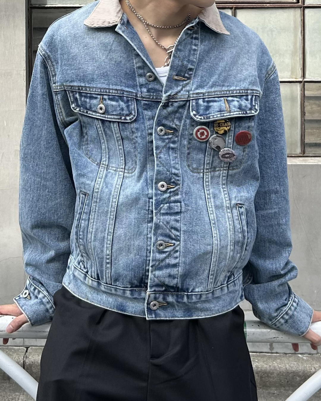 【即納】バッジデザイン デニムジャケット AS5006