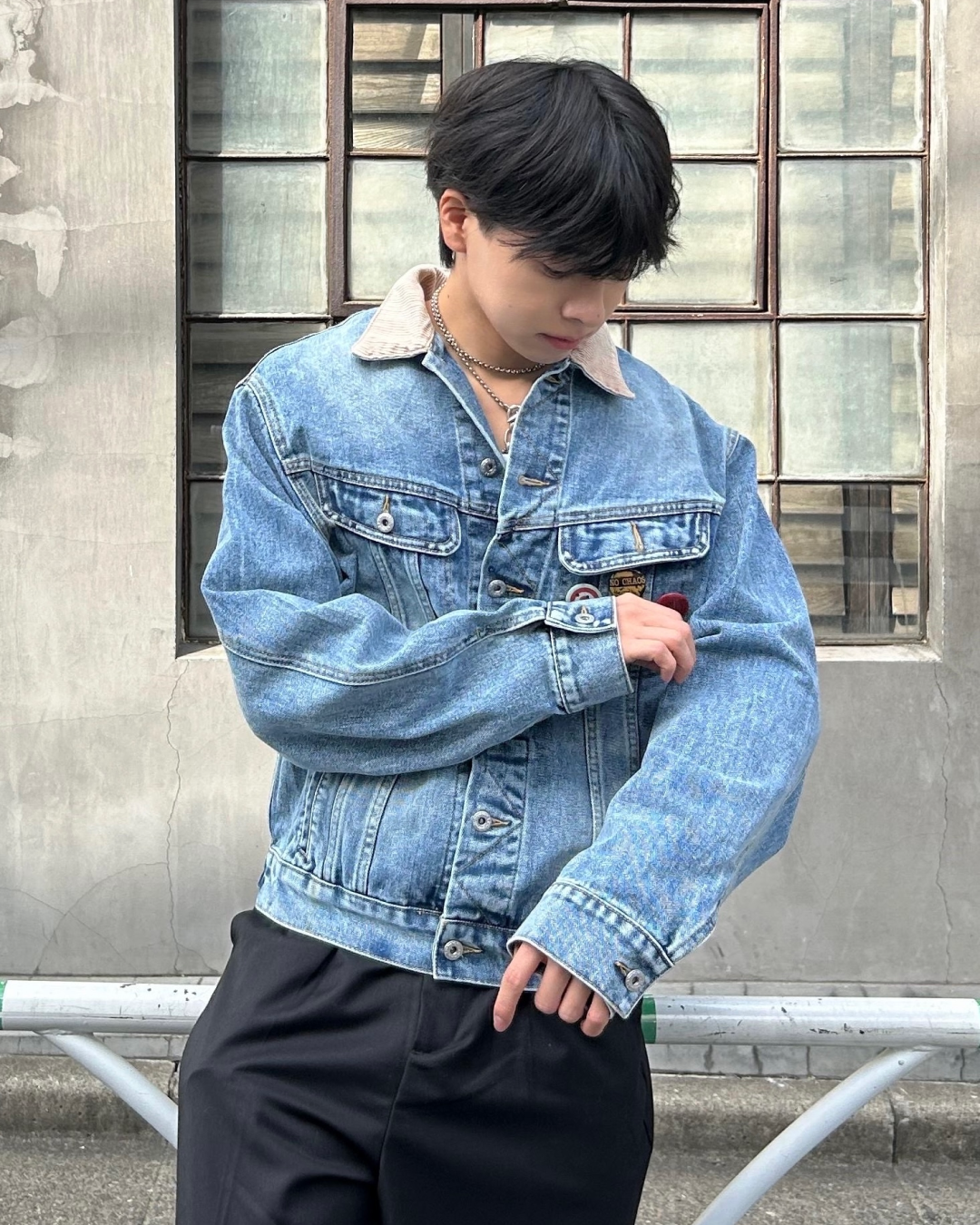 【即納】バッジデザイン デニムジャケット AS5006